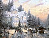 Thomas Kinkade Famous Paintings - Victorian Christmas